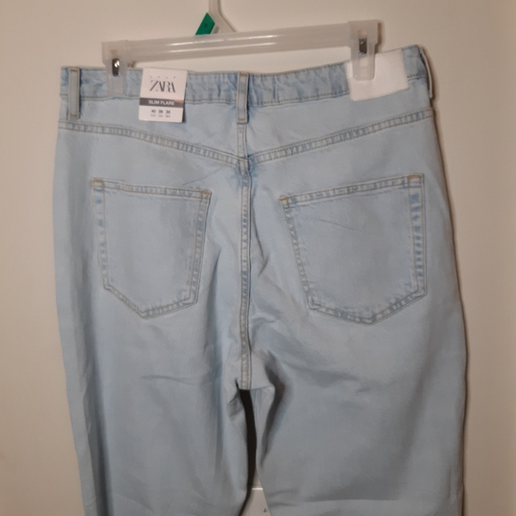 Zara flared ripped slim fit jeans Sz 8 - Picture 5 of 6